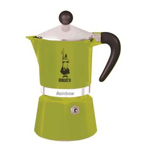 Гейзерная кофеварка Bialetti Rainbow зелёная на 6 чашек в БергХофф